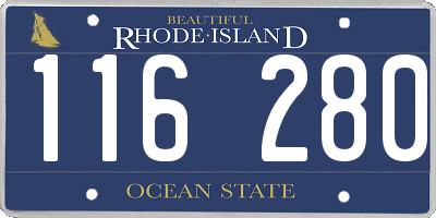RI license plate 116280
