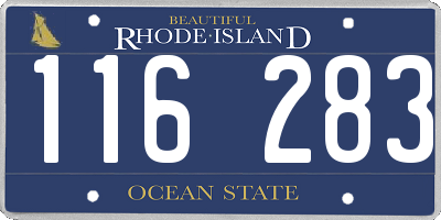 RI license plate 116283