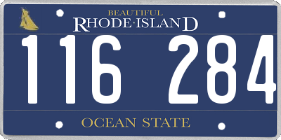 RI license plate 116284
