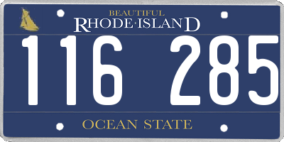RI license plate 116285