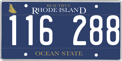 RI license plate 116288