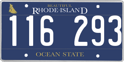 RI license plate 116293