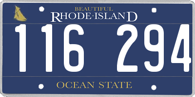RI license plate 116294