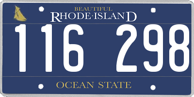 RI license plate 116298