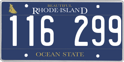 RI license plate 116299