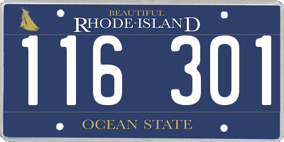 RI license plate 116301