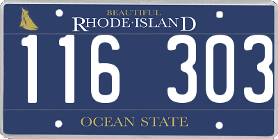 RI license plate 116303