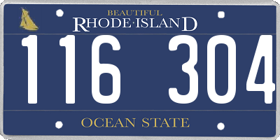 RI license plate 116304