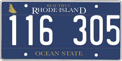 RI license plate 116305