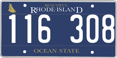 RI license plate 116308