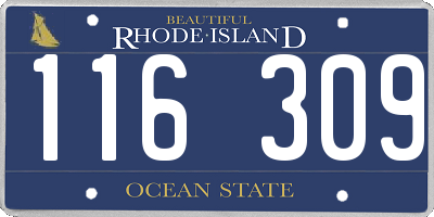 RI license plate 116309