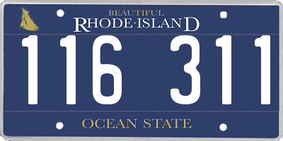 RI license plate 116311
