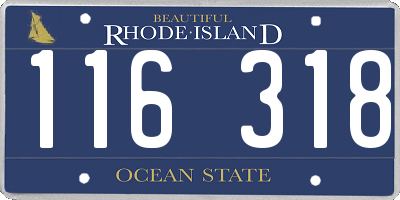 RI license plate 116318