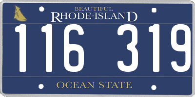 RI license plate 116319