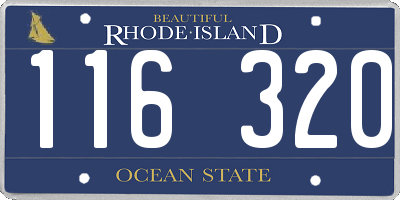 RI license plate 116320