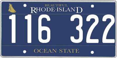 RI license plate 116322