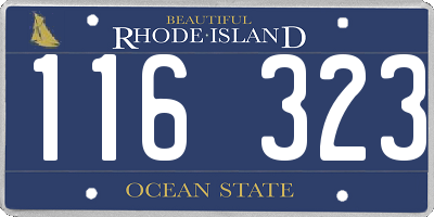 RI license plate 116323