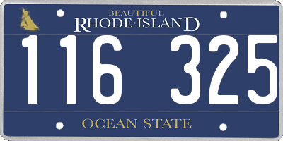 RI license plate 116325