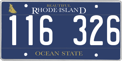 RI license plate 116326