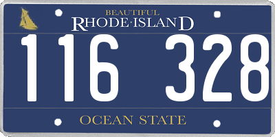 RI license plate 116328