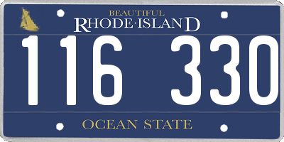 RI license plate 116330