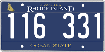 RI license plate 116331