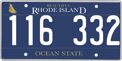 RI license plate 116332