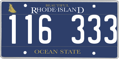 RI license plate 116333