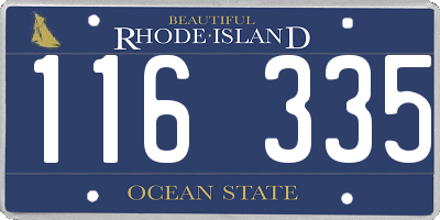 RI license plate 116335