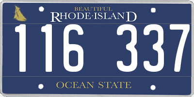 RI license plate 116337