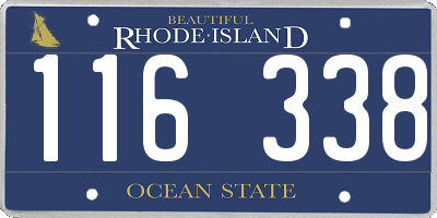 RI license plate 116338