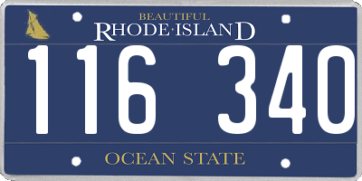 RI license plate 116340