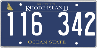 RI license plate 116342