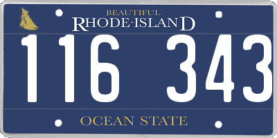 RI license plate 116343