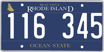 RI license plate 116345