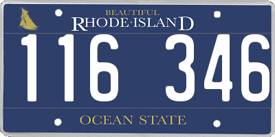 RI license plate 116346