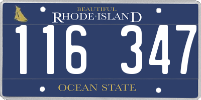 RI license plate 116347
