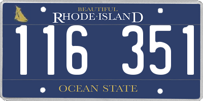 RI license plate 116351