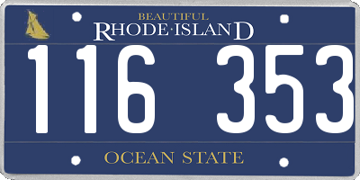 RI license plate 116353
