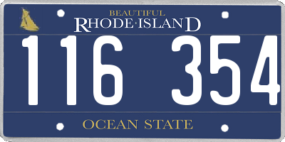 RI license plate 116354