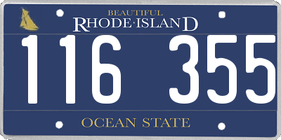 RI license plate 116355
