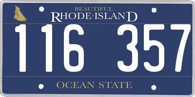 RI license plate 116357