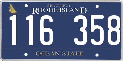 RI license plate 116358