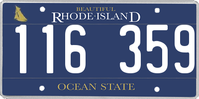 RI license plate 116359