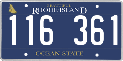 RI license plate 116361