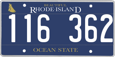 RI license plate 116362
