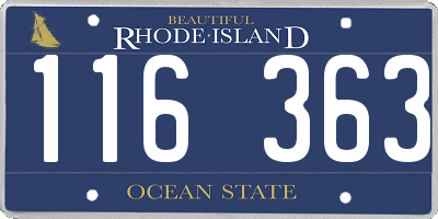 RI license plate 116363