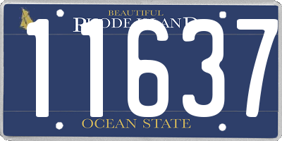 RI license plate 11637