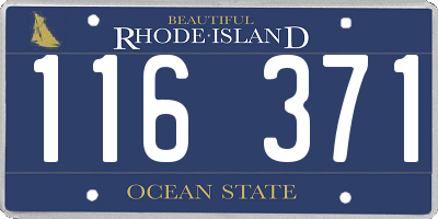 RI license plate 116371