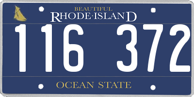 RI license plate 116372